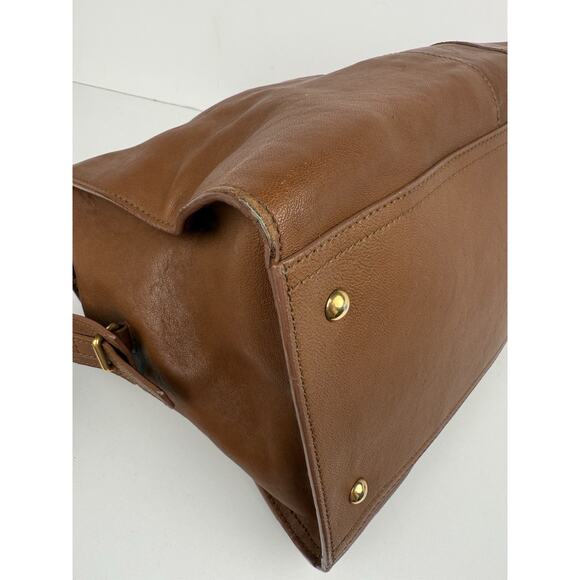 SAINT LAURENT Y Line Cabas Chic Handbag Women's Brown Leather Large - Picture 7 of 15